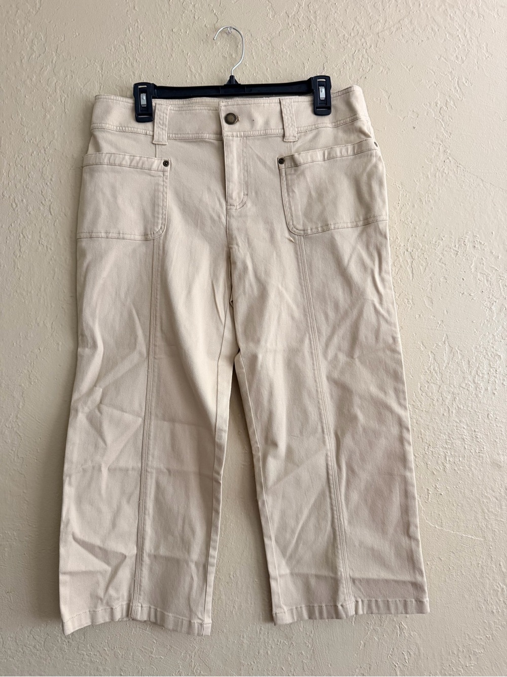 Bandolino Cream Cropped Wide-Leg Pants